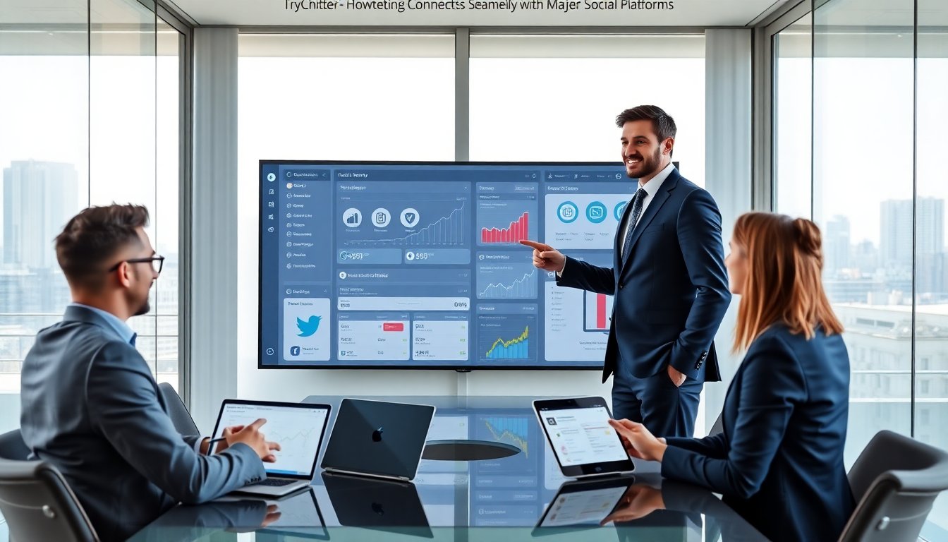 connects seamlessly with major social platforms trychitter